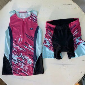 SUGOI RPM Triathlon Tri Suit Two-Piece Swimsuit Cycling Kit - Sz Small
